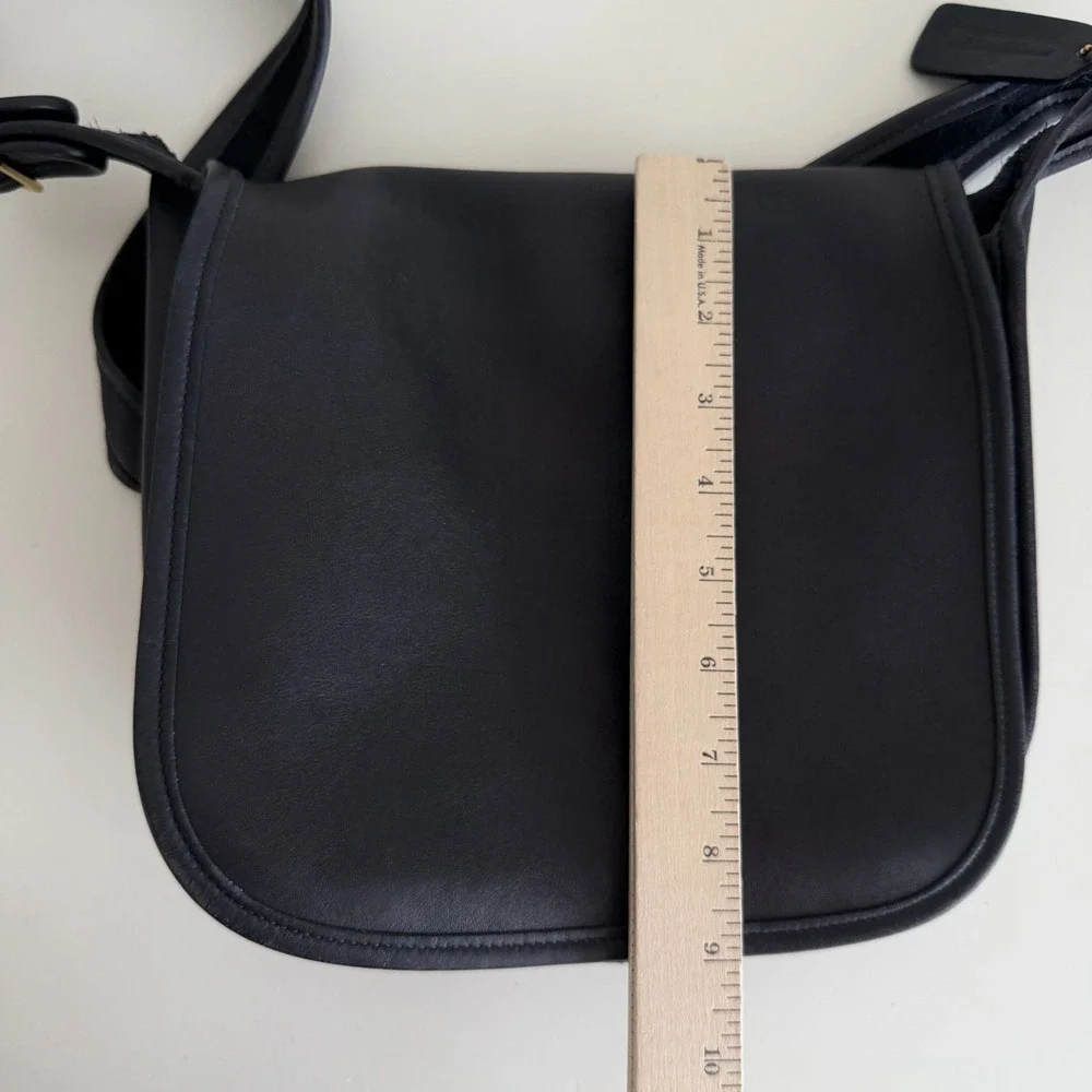 Coach Classic Pouch Saddle Bag Black Leather Flap 75th Anniversary Limited 9170